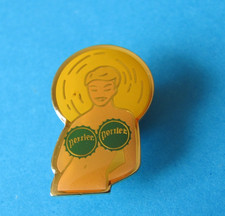 Vintage PERRIER Bottled Water Pin Up Girl Pin Badges. Good Condition.