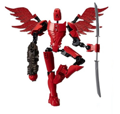 T13 Action Figure, 3D Printed Titan 13 Action Figure, Red-Winged Mech Warrior Ac