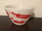 Vintage 1950s Fire King Spag's Department Store Mixing Bowl Red & White -USA