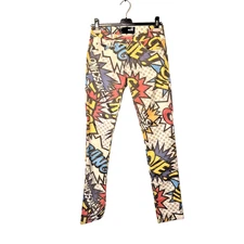 Love Moschino Sz 27 Pop Art All-Over Comics Printed Slim Fit Pants Jeans