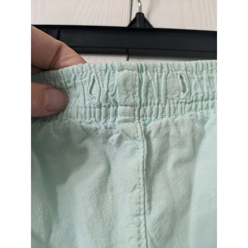 Pantalón de algodón de tiro alto cintura elástica verde claro Classic Elements para mujer talla L/G Foto 4 de 4