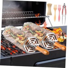 5PCS Grill Baskets For Outdoor Grill,Upgrade Buckle Rolling Nesting Grill