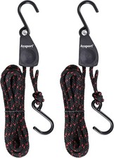 Ayaport Kayak Rope Tie Down 14ft Ratchet Straps Bow 1/4x14 apos;-2pcs, Black