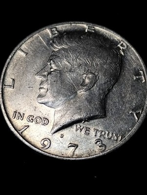 1973-D Kennedy Half Dollar With Strong Strike Doubling On Reverse - 11.40 grams