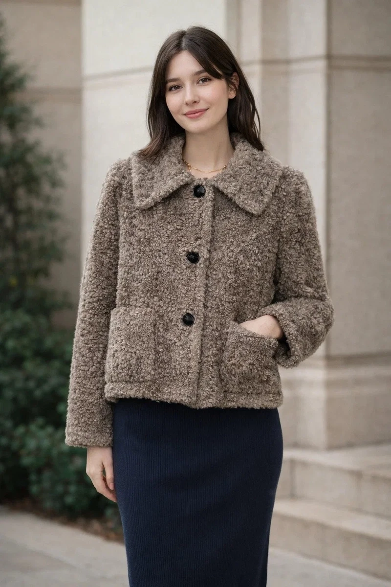 【マークジェイコブス】ミックスツイードウールコート　アメリカ製 Marc by Marc Jacobs Brown Casual Coats, Jackets & Vests for Women