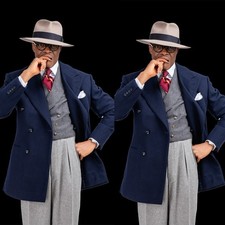 Men's Suits Double Breasted Peak Lapel Formal Wedding Groom Tuxedos Blazer Pant