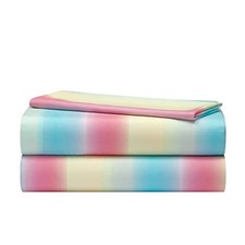 3 Piece Sheet Set, Including Top Sheet, Fitted Sheet and Pillow Case, Rainbow