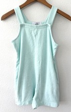 Athleta Girl Jump In Terry Cloth Romper, Aqua, Size 8-10, Pockets EUC