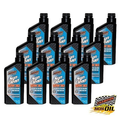12 Quarts Champion Brands Syn-Clean Synthetic Blend Motor Engine Oil SAE 10W-30