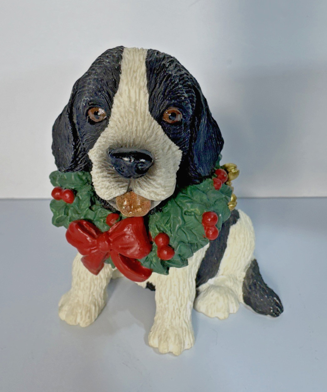 Silver Deer Springer Spaniel Puppy Christmas Collection Figurine — Tom Rubel