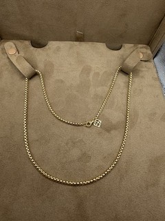 David Yurman Gold Box Kette 2 7 mm in 18K Gelbgold 18 Zoll KEINE RESERVIERUNG $4.000