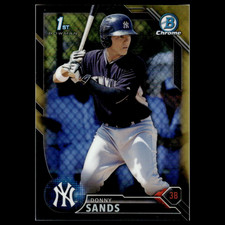 Donny Sands #BCP173 2016 Bowman Chrome Refractor Black Gold New York Yankees MLB