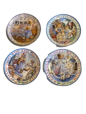 Franklin Mint Royal Doulton Thankful Teddies Set Of 4 Collectible China Plates
