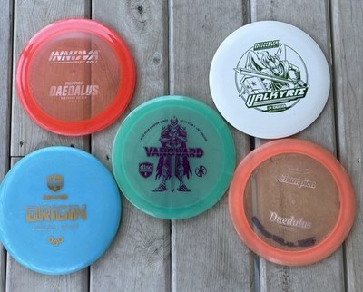 Disc Golf 5 Lot Discraft Vanguard Glow  Discmania Innova Distance Driver Mid