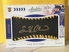 2020 Absolute Sam Hilliard Rookie Autograph #23/35 Gold Ink & Stitch Sweet Spot