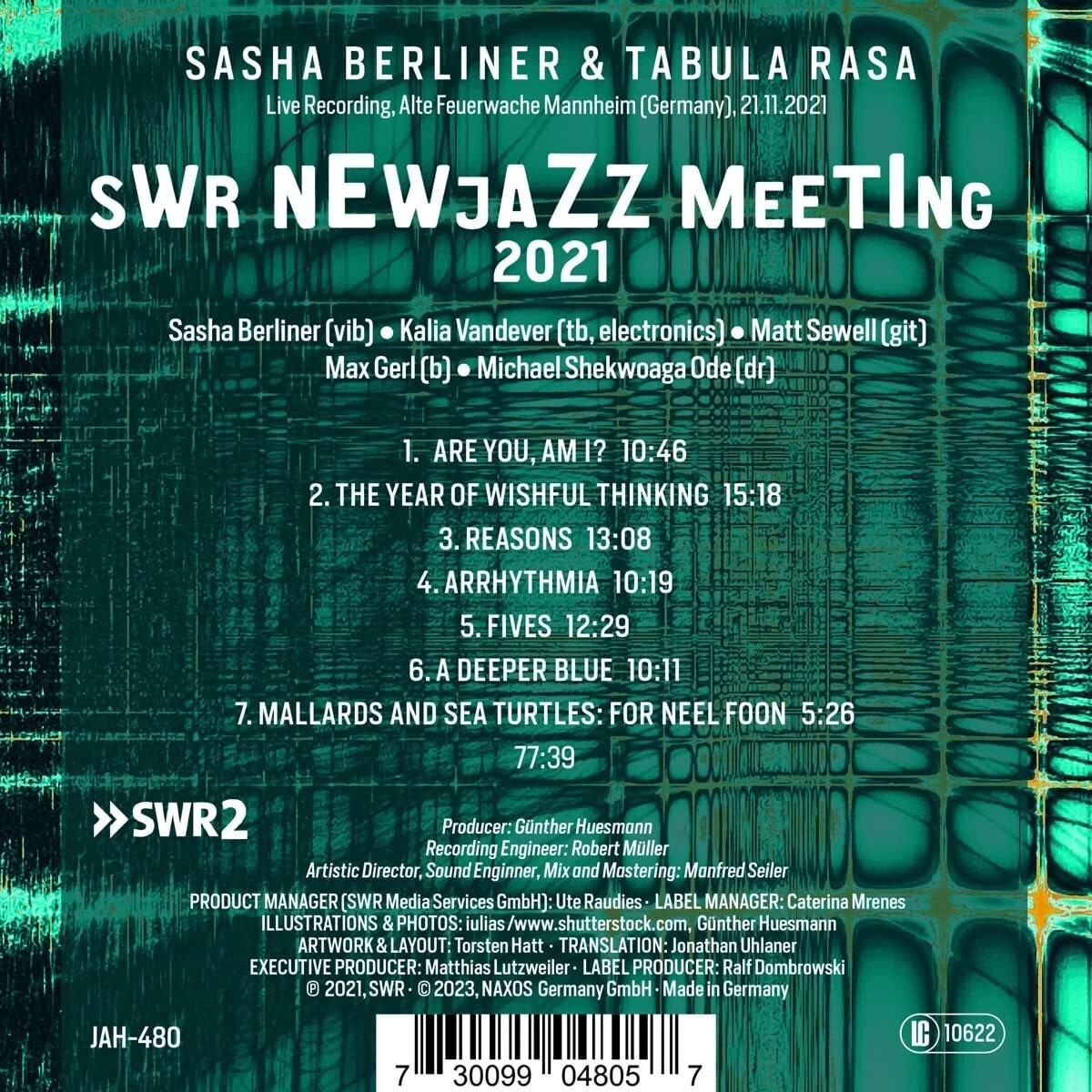 Artist Rasa Sasha Berliner & Tabula Rasa SWR New Jazz Meeting 2021 (CD) Album (US ...