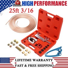25 Ft 316 Copper Coated Brake Line Tube Bender Single Double Flaring Tool Kit