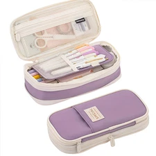 Large Pencil Case Waterproof Fabric Simple Organizer for Students Office