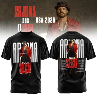 Ricardo Arjona Tour 2026 Black T-Shirt 3D Polyester K1562