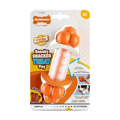 Nylabone Sneaky Snacker Textured Dog Treat Dispensing Enrichment Toy, Bacon Flav