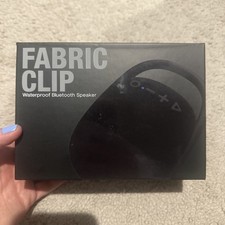 Fabric Clip Branded Waterproof Bluetooth Speaker - Black Wireless Portable