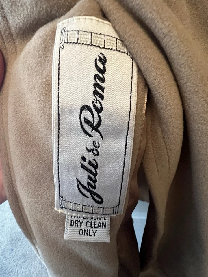 Vtg Handmade Cashmere Trench Coat Brown Belted Coat M/L USA Minimalist - Image 2 of 4