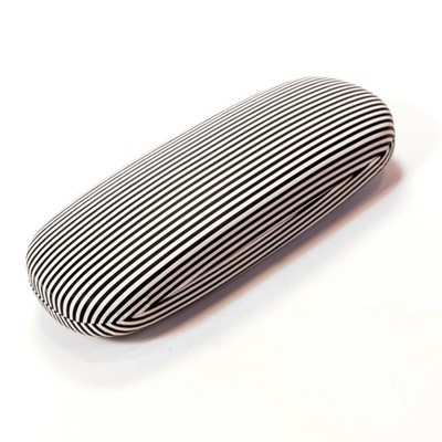 Cooles Hardcase Brillenetui Weiß Schwarz gestreift Klappetui für Brille
