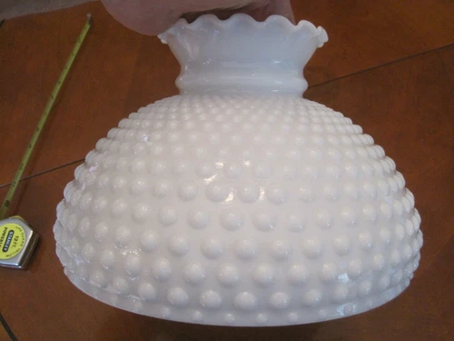 VINTAGE Hobnail White Milk Glass SHADE  fits 9 3/4 fitter ALADDIN LAMPS RAYO B&H