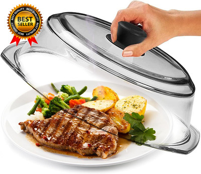 Tall Glass Microwave Splatter Cover for Food Cookware & Bakeware Serving Dish