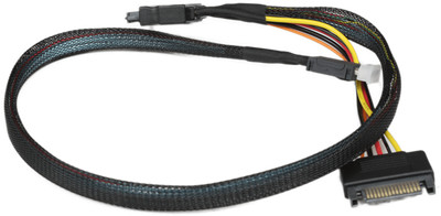 Oculink SFF-8611 auf U.2 SFF-8639 mit SATA Stromkabel - 50 cm Daten 10 cm Strom