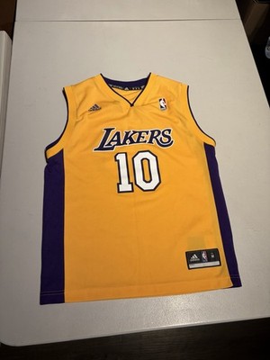 Los Angeles Lakers Jersey Boys Medium Adidas Steve Nash 10 NBA Basketball Poly