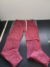 TOMMY BAHAMA Men's PJ Pants XL Red Straight Leg Pockets Cotton Print All Over
