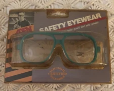 Vintage Aden Protective Eyewear Safety Glasses W/ Side Shields Green Frames New