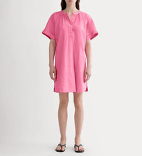 NWT Everlane The Popover Dress in Linen Pink Small Minimalist Oversize