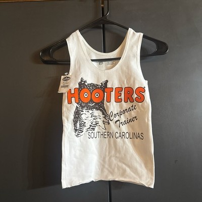 Hooters NWT White Uniform Tank Top With Owl Logo Carolina Size X-Small Authentic