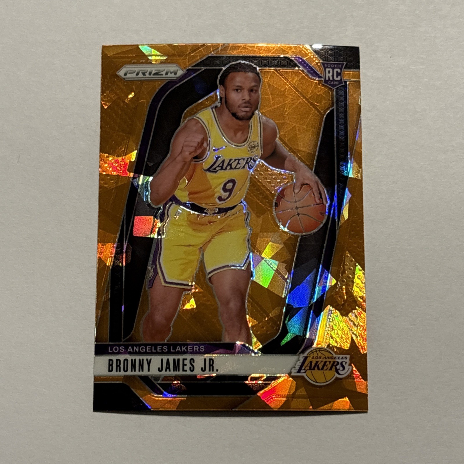 Bronny James 2024-25 Panini Prizm Prizms Orange Ice Refractor Rookie #243 