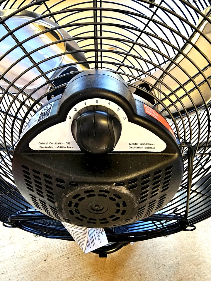Utilitech 18 Inch High Velocity 3-Speed Internal Oscillating Metal Floor Fan - Image 4 of 4