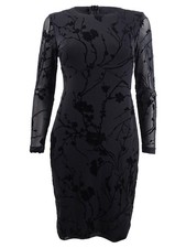 Lauren by Ralph Lauren Women's Petite Floral-Print Jersey Dress, 0P, Black