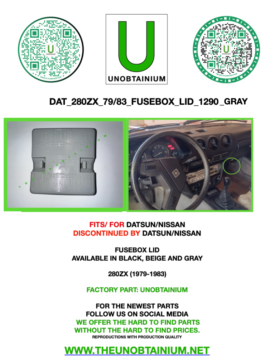 FITS/FOR DATSUN NISSAN 280ZX FUSEBOX LID | eBay