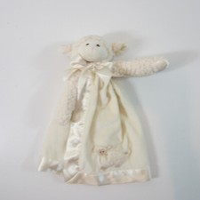 Bearington Baby Lovey Lamb Sheep Snuggler Plush Security Blanket Satin Trim Bear