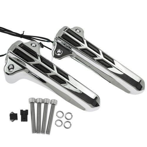 Front Lower Fork Leg Cover Red LED Light For Harley Electra Street Glide 14-23 - Picture 5 of 10