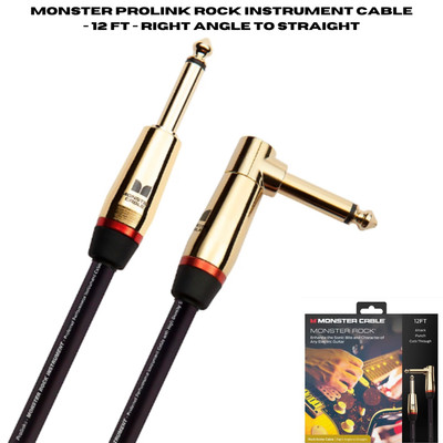 Monster Prolink Rock Angled to Straight Instrument Cable - 12 Feet 