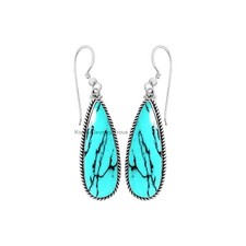 925 Sterling Silver Turquoise Dangle Earrings