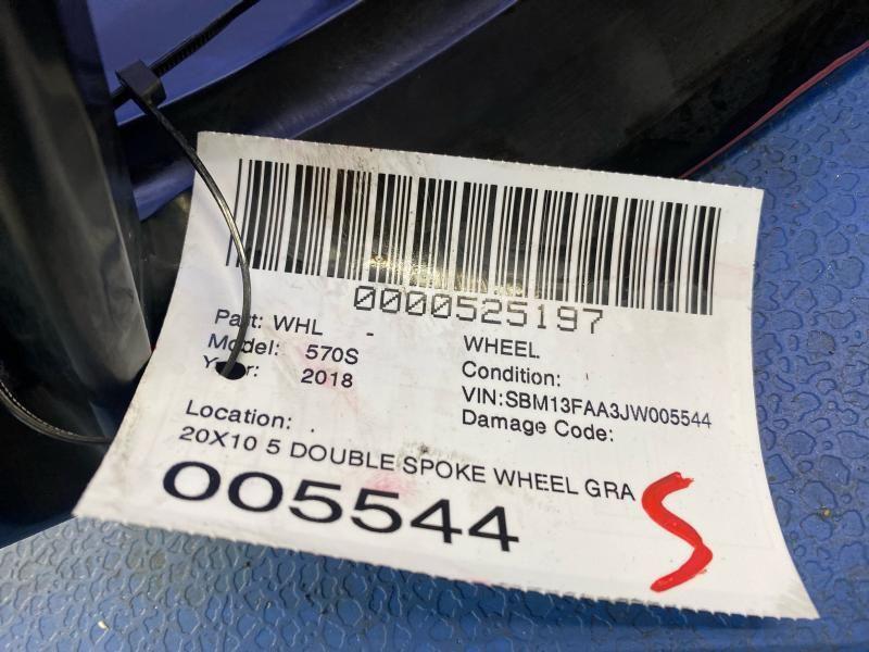 2016-2021 MCLAREN 570S OEM 20X10 5 DOUBLE SPOKE WHEEL GRAY *CURB RASH*
