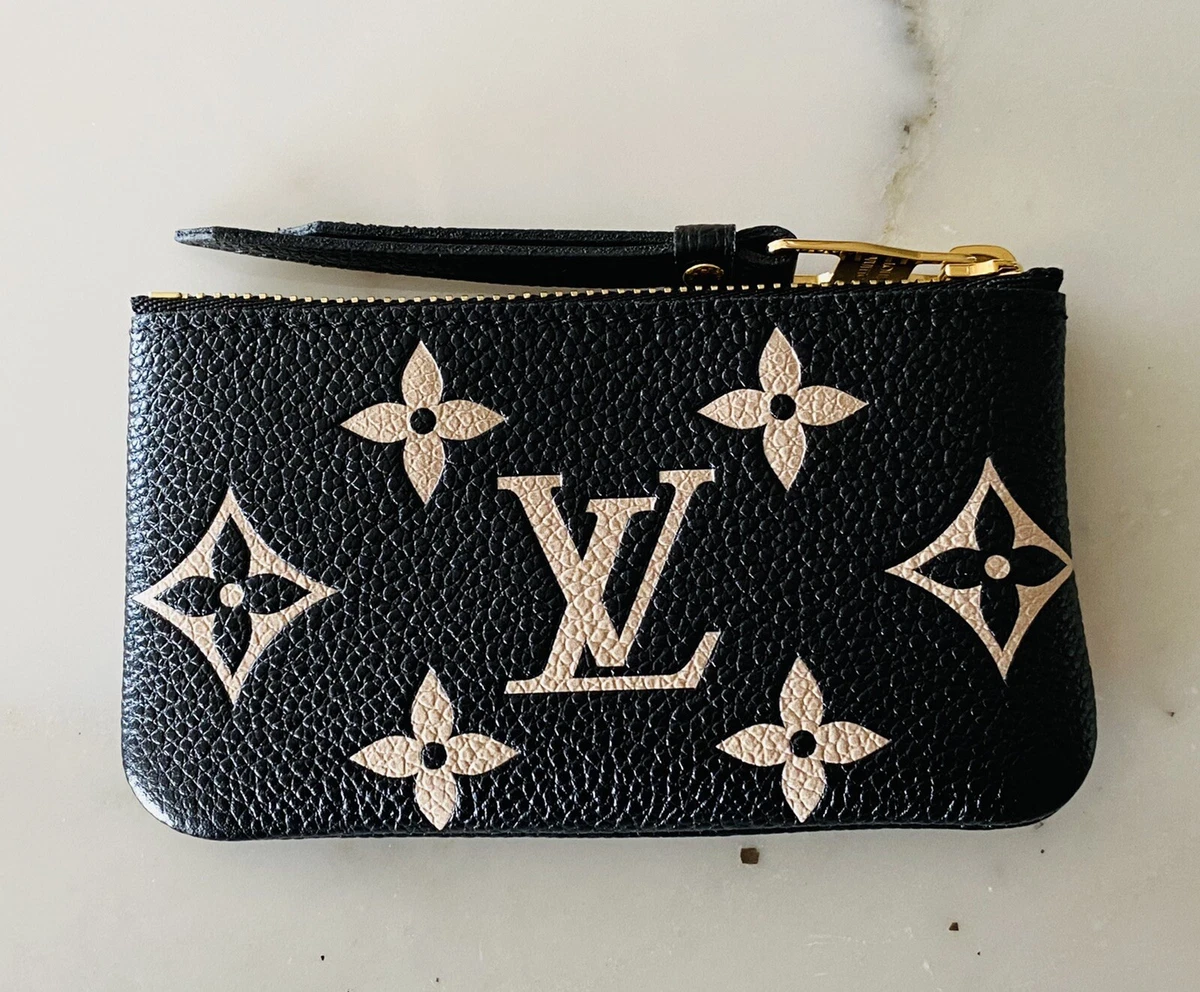 Louis Vuitton Key Pouch Bicolore Black Beige Monogram Empreinte