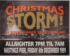 Rave Flyer-STORM at Hastings Pier All nighter  -1991-Size A5-GC