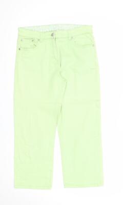 M&Co Damen grün Baumwollmischung gerade Jeans Größe 12 Reg