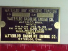 Waterloo Boy Tractor Reproduction Nameplate