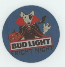 Bud Light Beer COASTER - Spuds Mackenzie Dracula Halloween - Fright Night