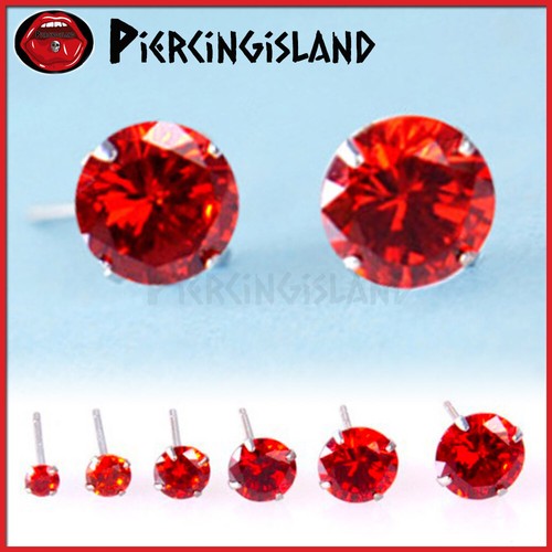 STERLING SILVER Color Birthstone ROUND STUD EARRINGS made with Swarovski Crystal - Picture 26 of 37